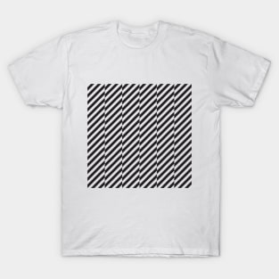 Black and white diagonal stripes pattern T-Shirt